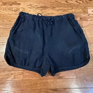 Alex Mill Navy Linen Drawstring Shorts Elastic Waist Size L